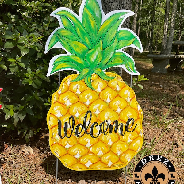 Pineapple Decor Garden Etsy