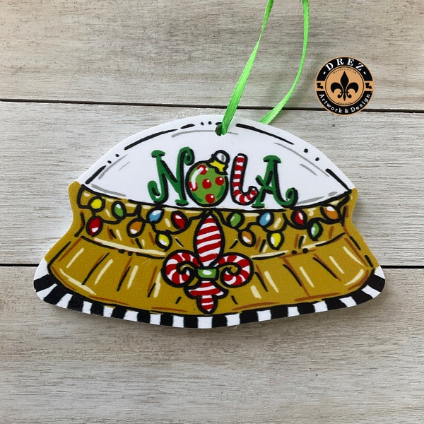 Superdome Ornament, Christmas, Ornament, NOLA, New Orleans, Louisiana, Made in Louisiana