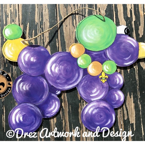 mardi gras bead dog door hanger