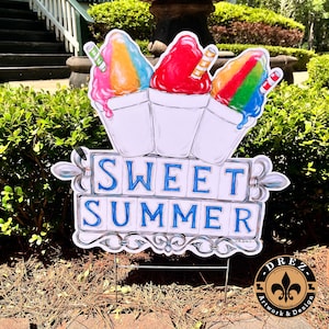 Snowball, Snoball, Yard Stake, New Orleans, NOLA, Fleur de lis, Summer, Summertime, Springtime