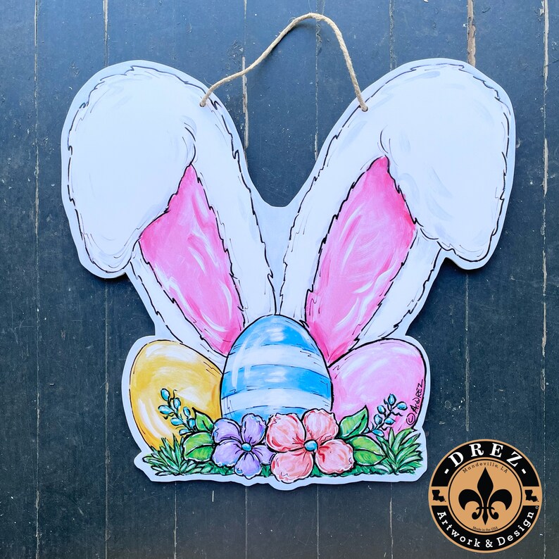 Easter Bunny Door Hanger, Easter, Spring, Springtime, Easter Eggs ...