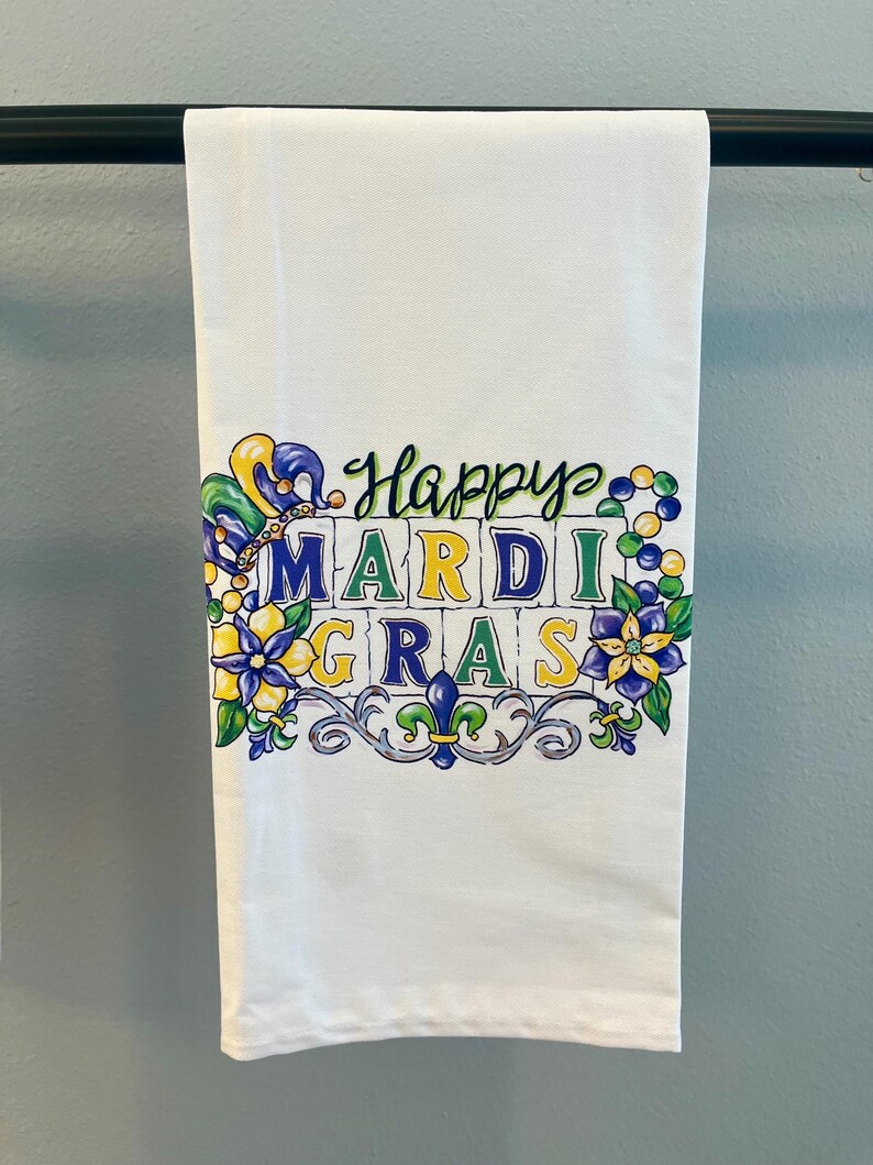 DrezArtworkAndDesign Mardi Gras Kitchen Towel - Thumbnail 2
