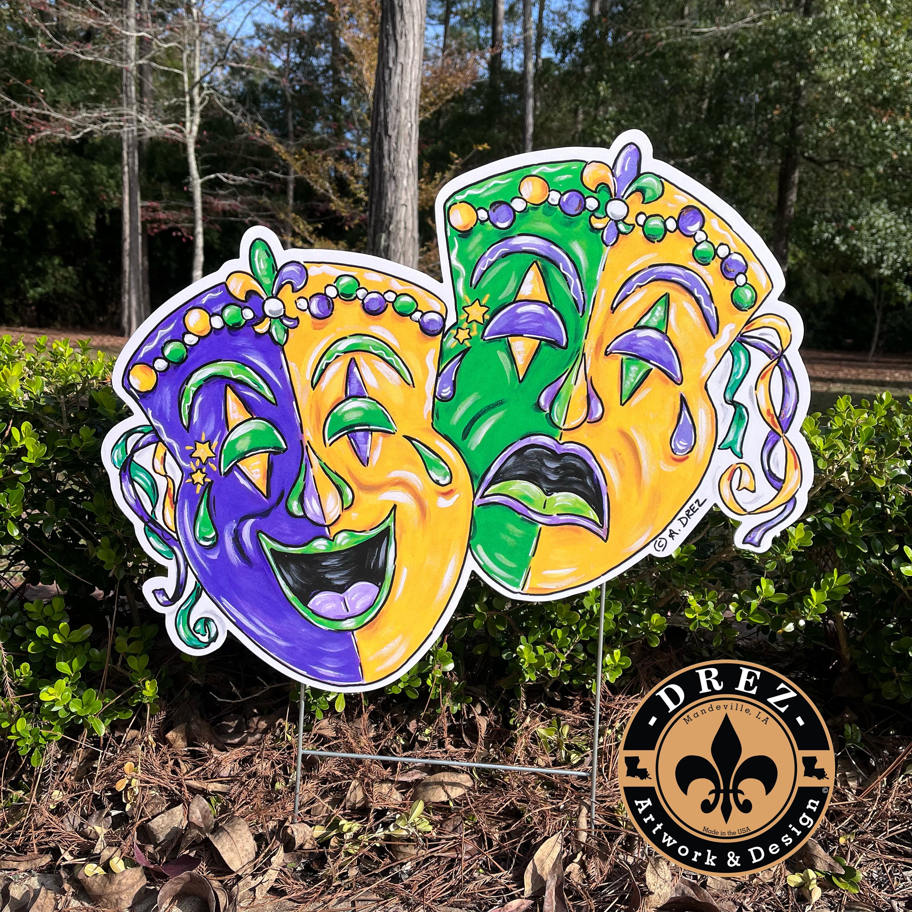 マリグラのお面 マリグラのお面 Mardi Gras ガーデンフラッグ マルディグラ ウェルカムバナー 屋内, image size:3000x3000