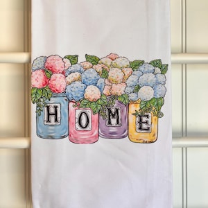 Hydrangea Tea Towel, Home, Nola Street Tiles, Flower, Dish Towel, Spring, New Orleans, Floral, Kitchen Towel, Bar, Shower Gift, Drez