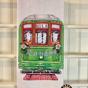 Wedding, Streetcar, Tea Towel, Dish Towel, Bride, Bridal Shower Gift, Nola Art, Louisiana, Wholesale Available, Drez, New Orleans