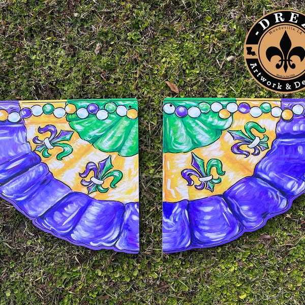 Mardi Gras Bunting, Nola Art, Yardi Gras, Outdoor Decor, Banner, Porch, Made in Louisiana, Wholesale Avail., Mardi Gras Sign, parade