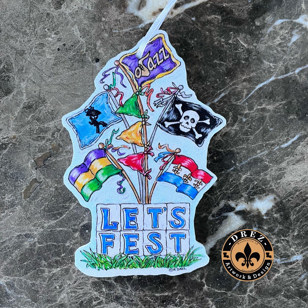 Fest Flags Ornament, Jazz Festival Ornament, New Orleans, Festival