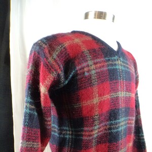 Fuzzy plaid pullover sales