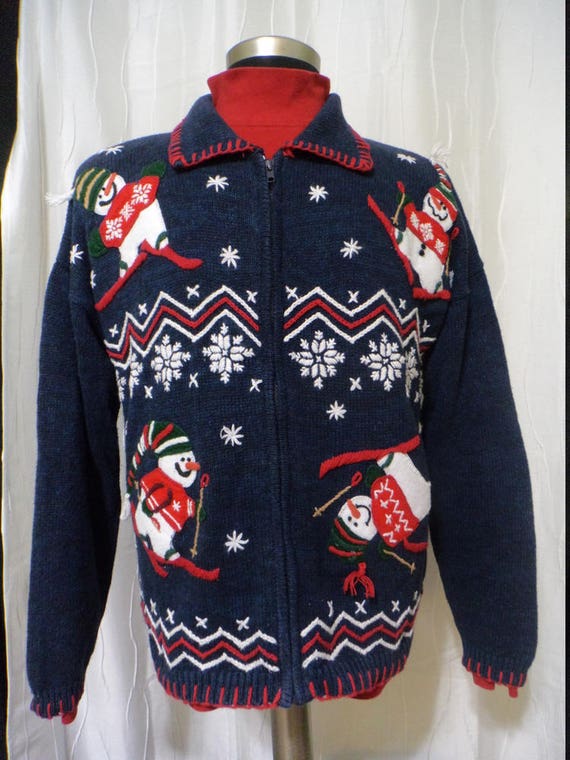 zip up christmas sweater