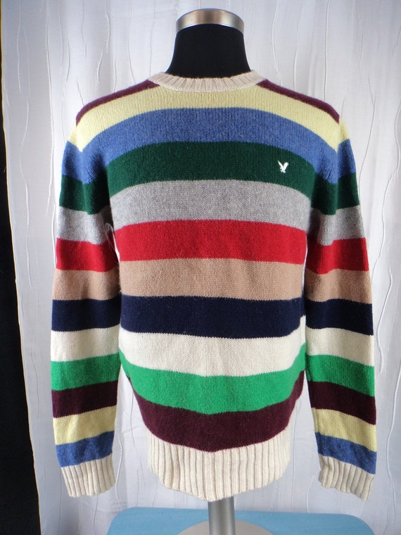 Vintage American Eagle Wool Sweater, Striped, Mult