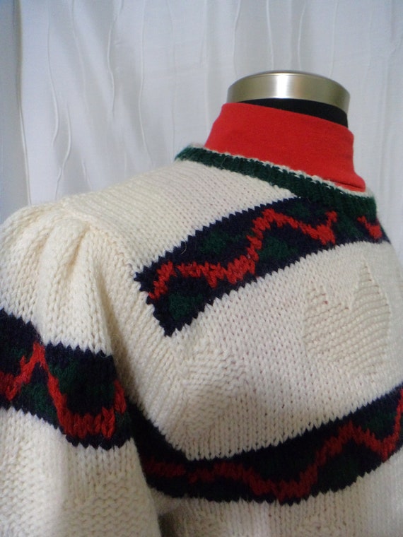 Vintage White Wool Sweater, Skyr Sweater (Women's… - image 7