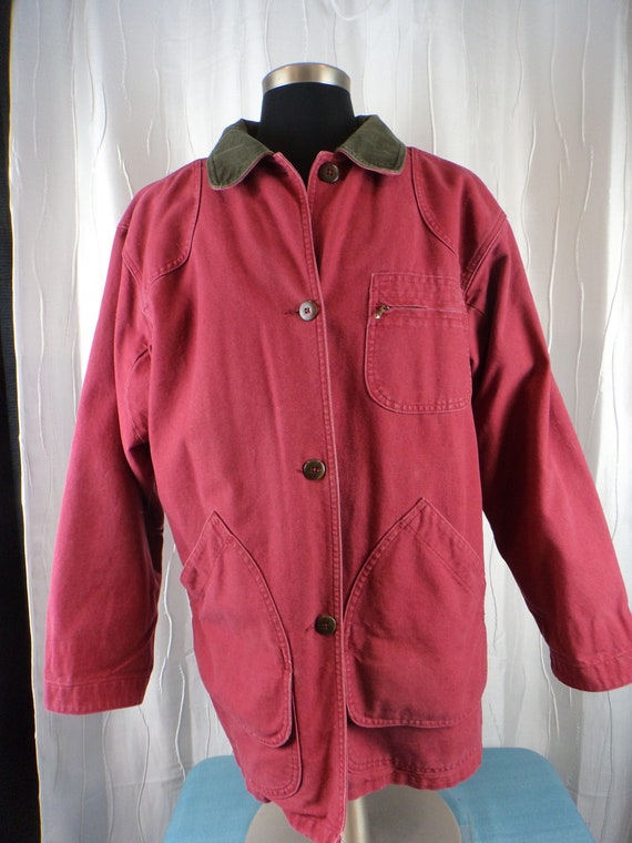 Vintage L L Bean Chore Coat, 90s Canvas Barn Jack… - image 1