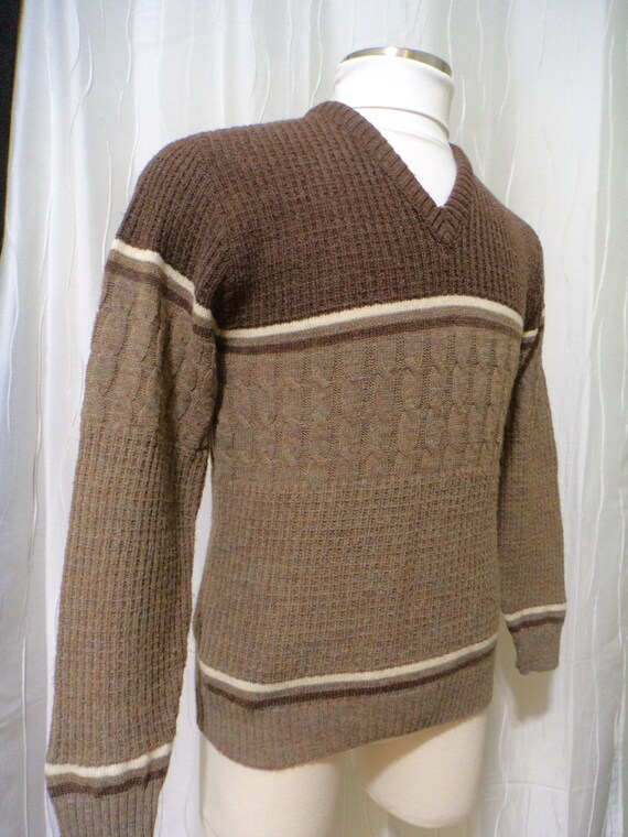 Vintage 70s Sweater, 80s Sweater, Nerd Sweater, L… - image 4