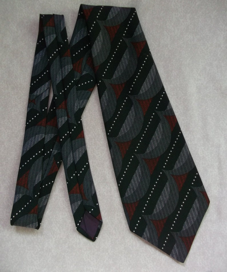 Vintage Wide Tie by Debenhams 1970s 1980s Black Red White & - Etsy