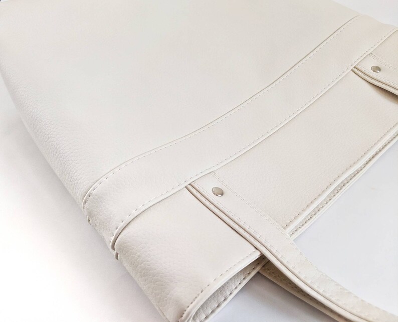 Neutral Tote Bag Off-White Shoulder Bag Large White Purse Beige Travel Bag Off-White Work Bag Cream Tote Bag Small Tote Bag Brown