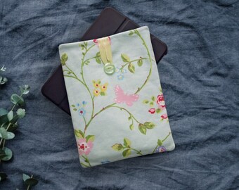 Floral ipad mini case - 8 inch fabric padded tablet sleeve for samsung galaxy tab A or Kindle oasis - handmade in the UK