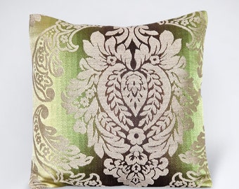 Green throw pillow cover, luxury scatter cushion cover, decorative scatter cushion, green home decor, handmade in the UK