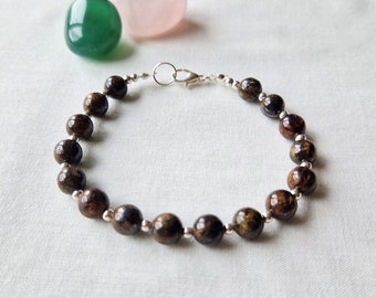 Bronzite bracelet | crystal healing gemstone bracelet - handmade in the UK