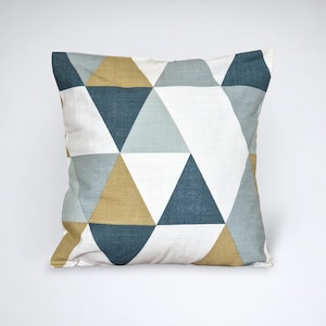 Geometric teal cushion cover, luxury teal throw pillow cover, modern scatter cushion, gold and teal home decor, handmade in the UK