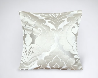 Luxury cream cushion cover, luxury textured cream throw pillow cover, modern designer glam home decor, handmade in the UK