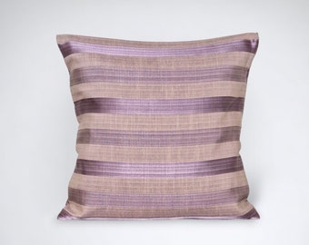 Purple striped cushion cover, luxury textured scatter cushion, purple throw pillow, purple home decor, handmade in the UK