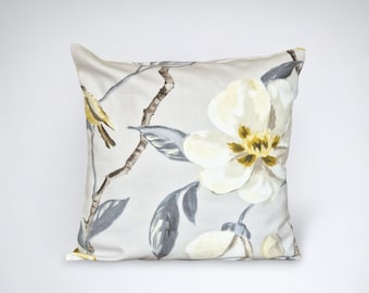 Magnolia floral cushion covers, Prestigious Textiles decorative throw pillow cover, cottage core farmhouse home decor, handmade in the UK