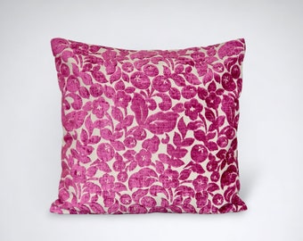 Pink velvet cushion cover, velvet throw pillow cover, pink scatter cushion, pink maximalist home decor, Handmade in the UK