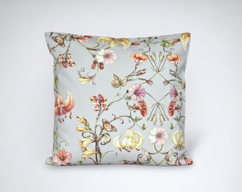 Floral throw pillow cover, prestigious textiles, decorative floral cushion cover, cottagecore farmhouse home decor, handmade in the UK