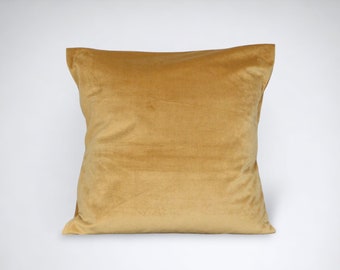 Soft gold velvet cushion cover | Gold home decor gift for home, handmade in the UK