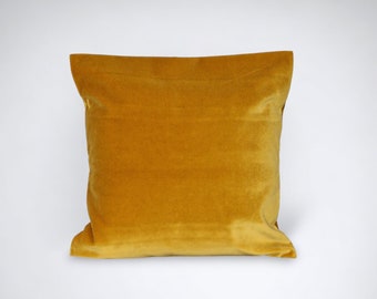 Mustard yellow velvet cushion cover | Home decor gift for home, handmade in the UK