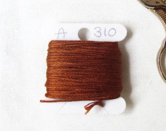 Anchor 310 brown embroidery thread - stranded cotton floss for hand embroidery or cross stitch