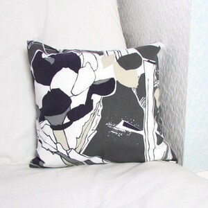 Grey and purple cushion cover Ikea Janette cushion abstract floral throw pillow cover handmade in the UK image 5