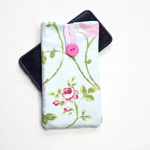 Iphone XSmax or 11pro max fabric phone cover - samsung galaxy S20+ultra or S10+ - padded large smart phone sleeve - handmade in the UK