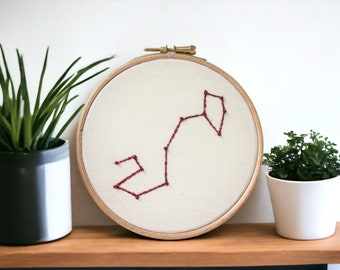 Scorpio star sign wall hanging - hand embroidered constellation - zodiac wall art - Gift for November birthday or gift for scorpio