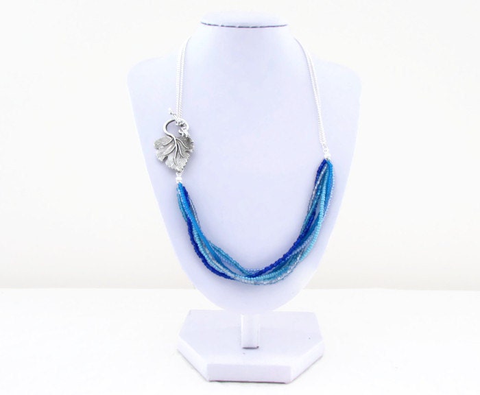 Blue seed bead clearance necklace paparazzi