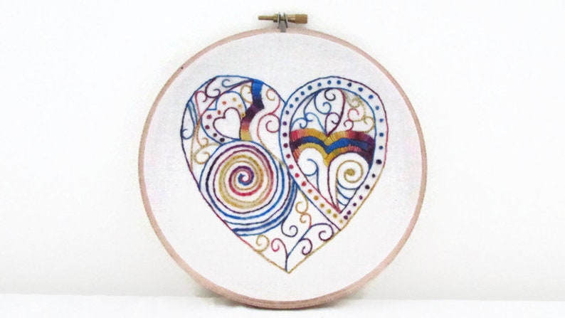 new home textile art gift Colourful doodle wall art modern hand embroidery wall hanging