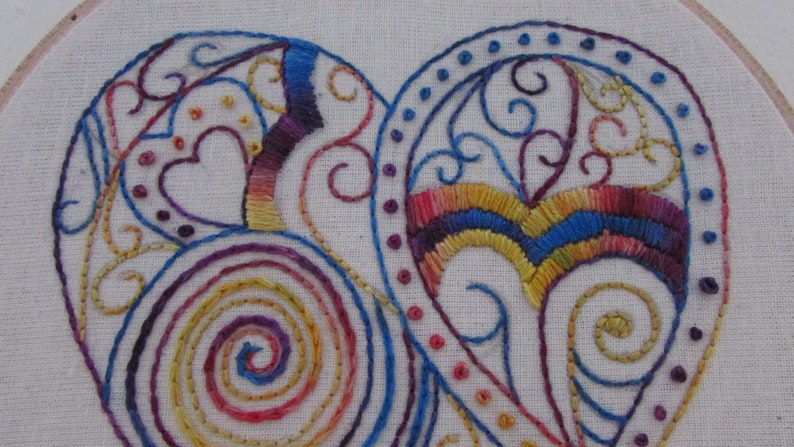 new home textile art gift Colourful doodle wall art modern hand embroidery wall hanging