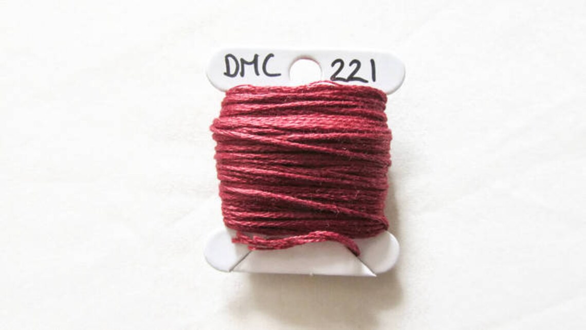 DMC 221 dark pink embroidery floss stranded cotton thread Etsy