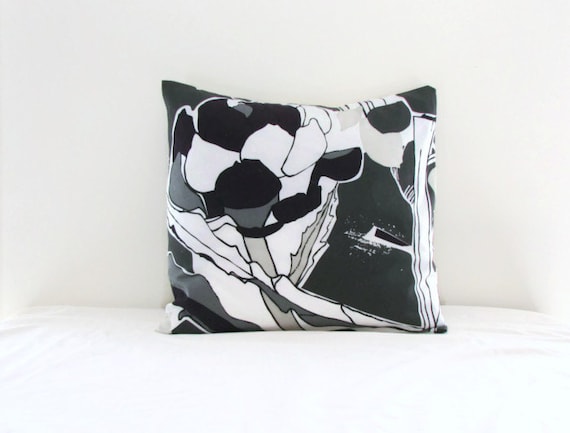 Monochrome Cushion Cover Grey Purple White Ikea Janette Etsy