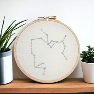 Sagittarius zodiac wall art - Hand embroidered sagittarius star sign wall decor - gift for December birthday or sagittarius