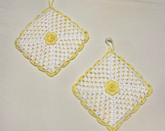 Kitchen Wall Decor - Crochet Pot Holders - 2 piece set