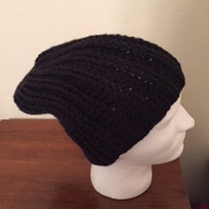 Men Handmade Crochet Ribbed Style Slouchy Hat