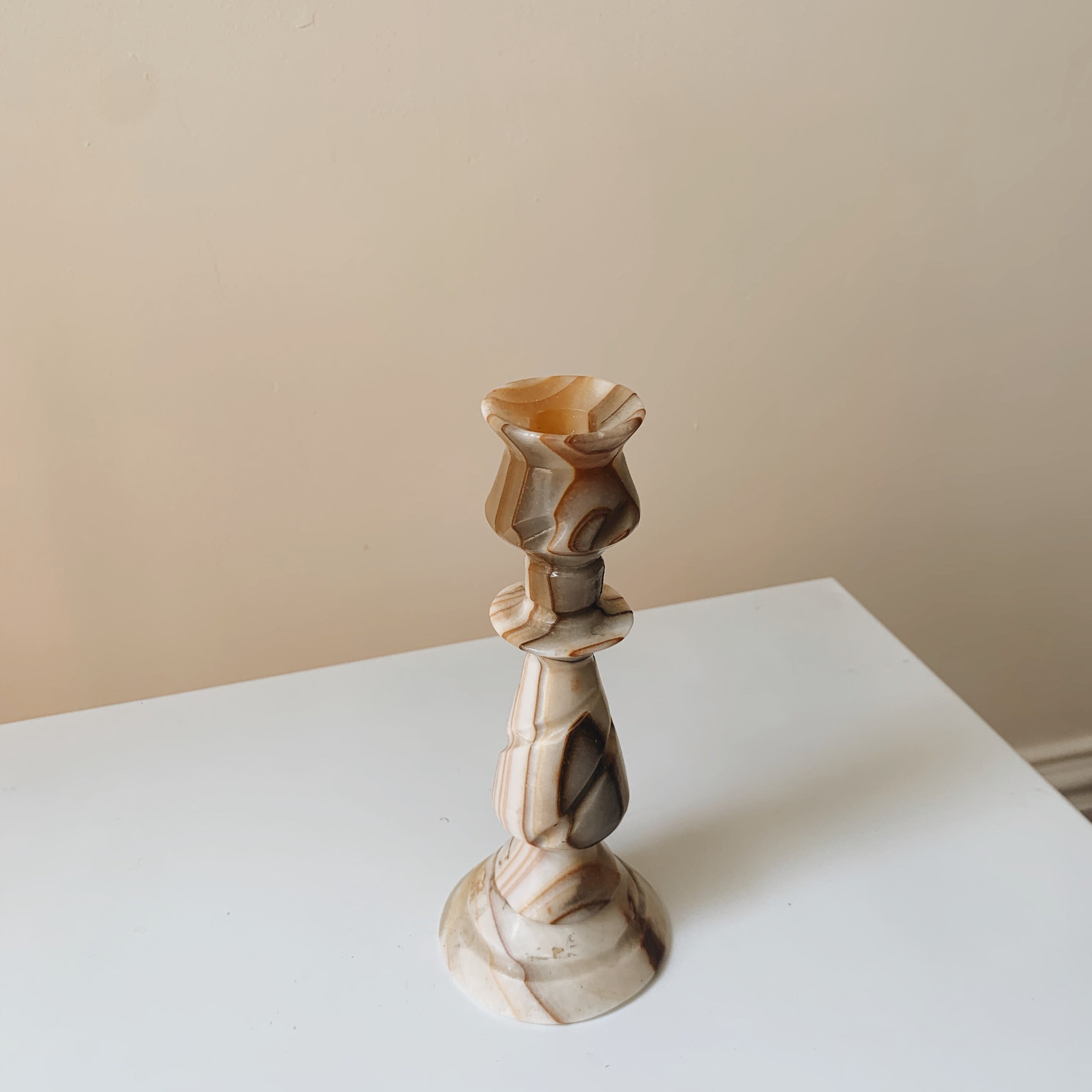 Vintage onyx candle holder