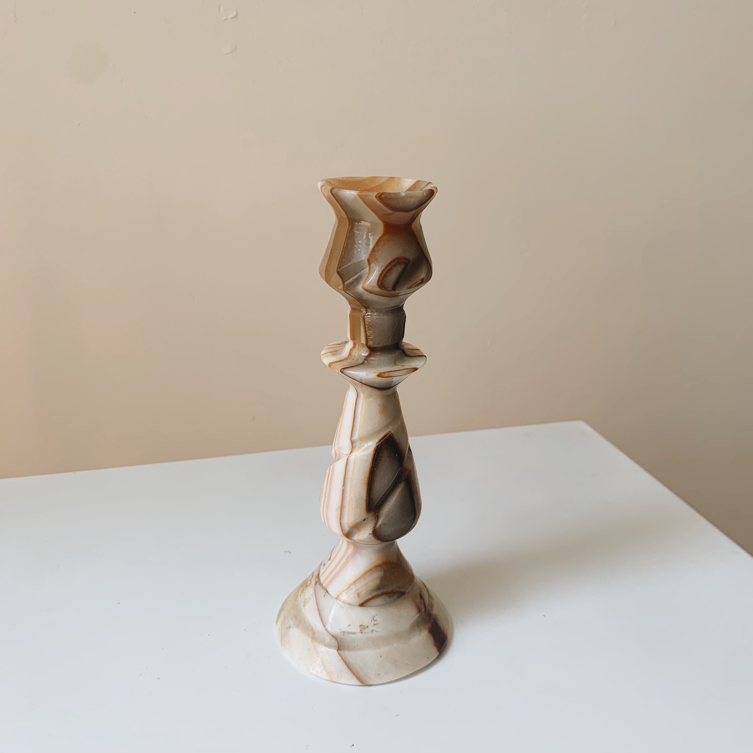 Vintage onyx candle holder