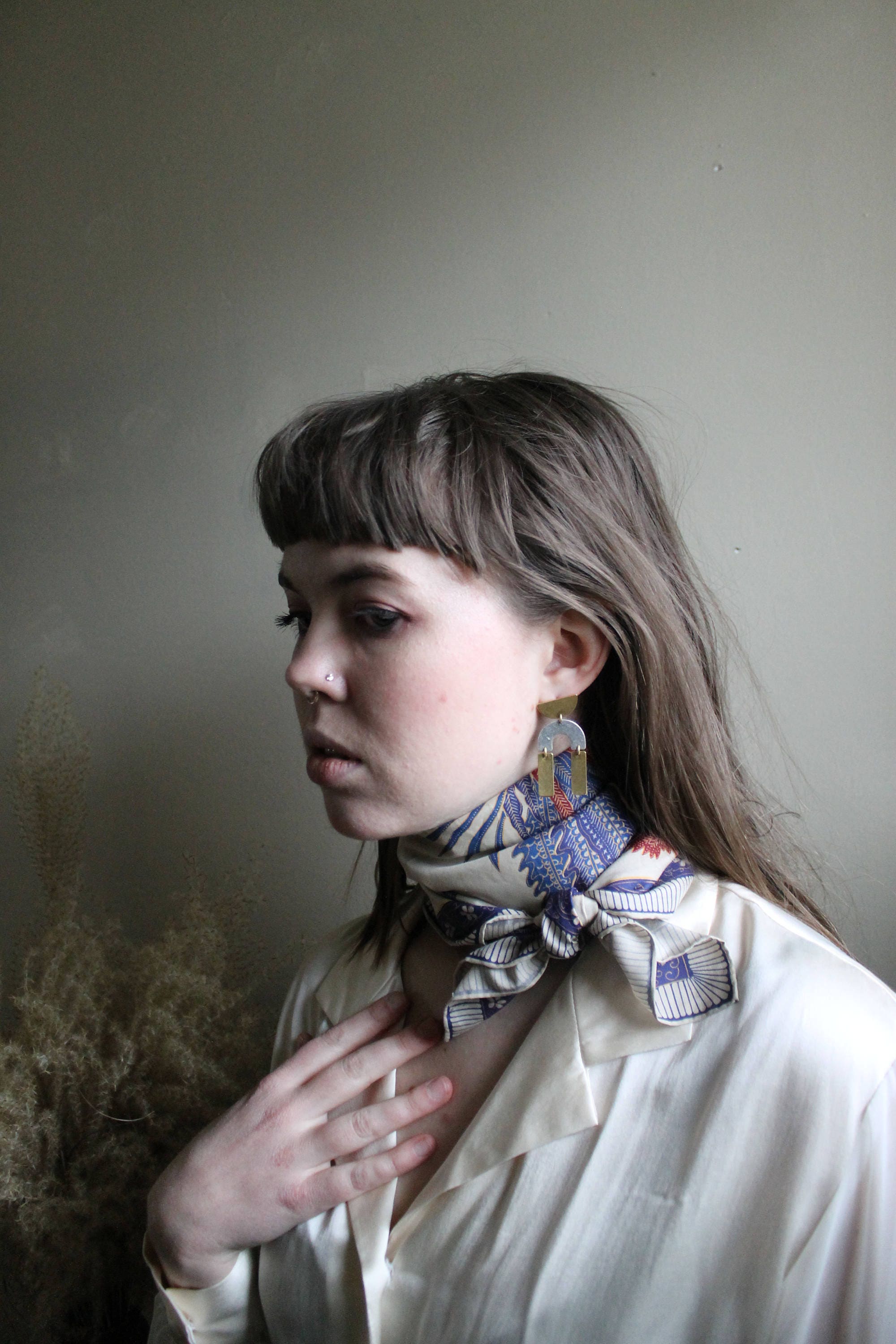 vintage multi colored neck scarf scarf neck scarf fashion