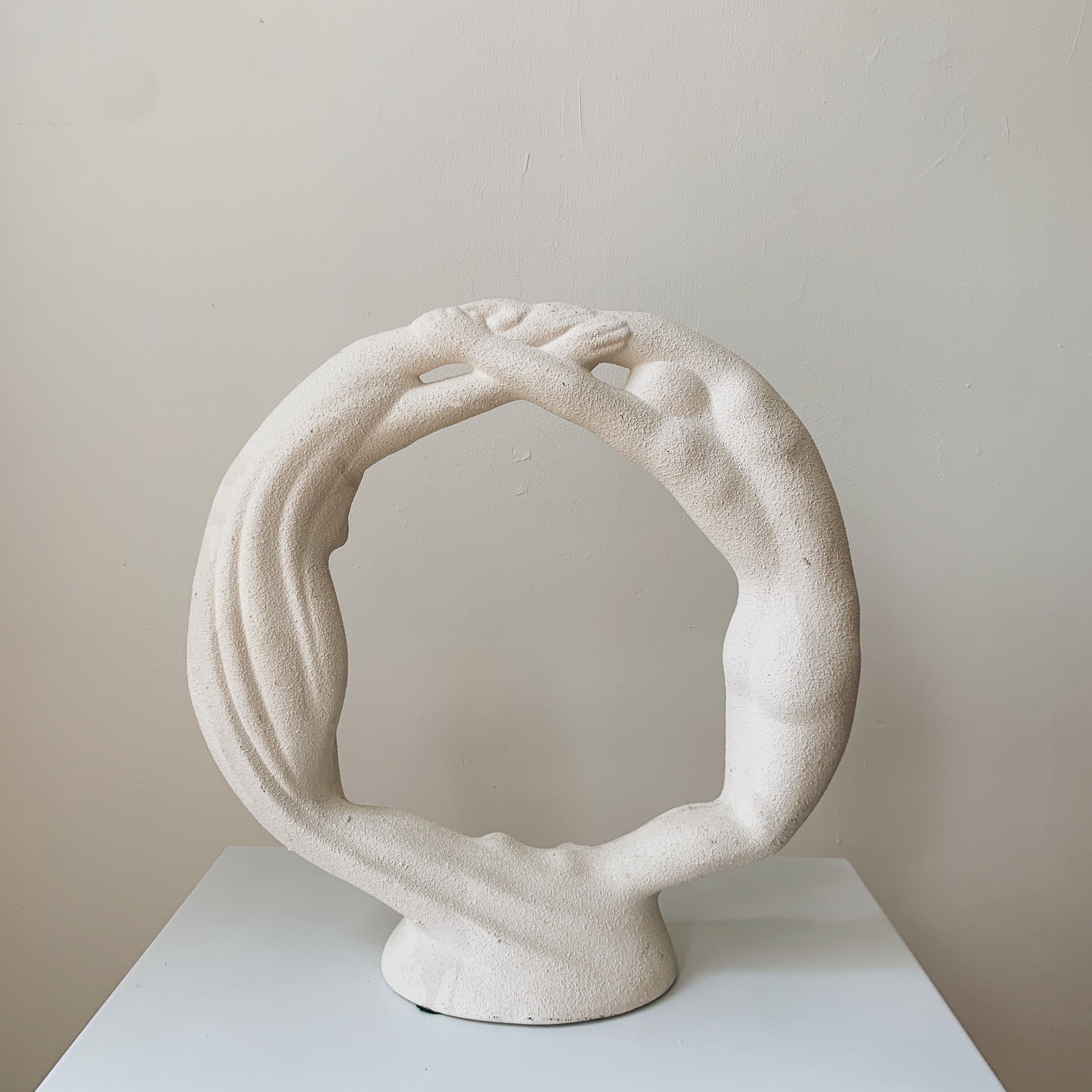 Vintage Haeger pottery eternity circle sculpture