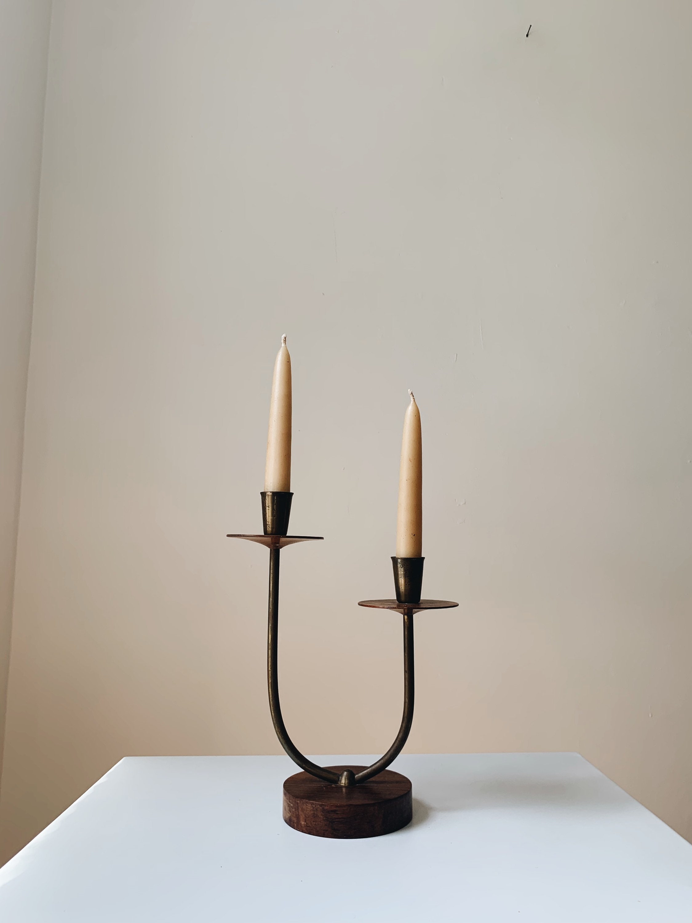 Mid-century modern asymmetrical candle holder