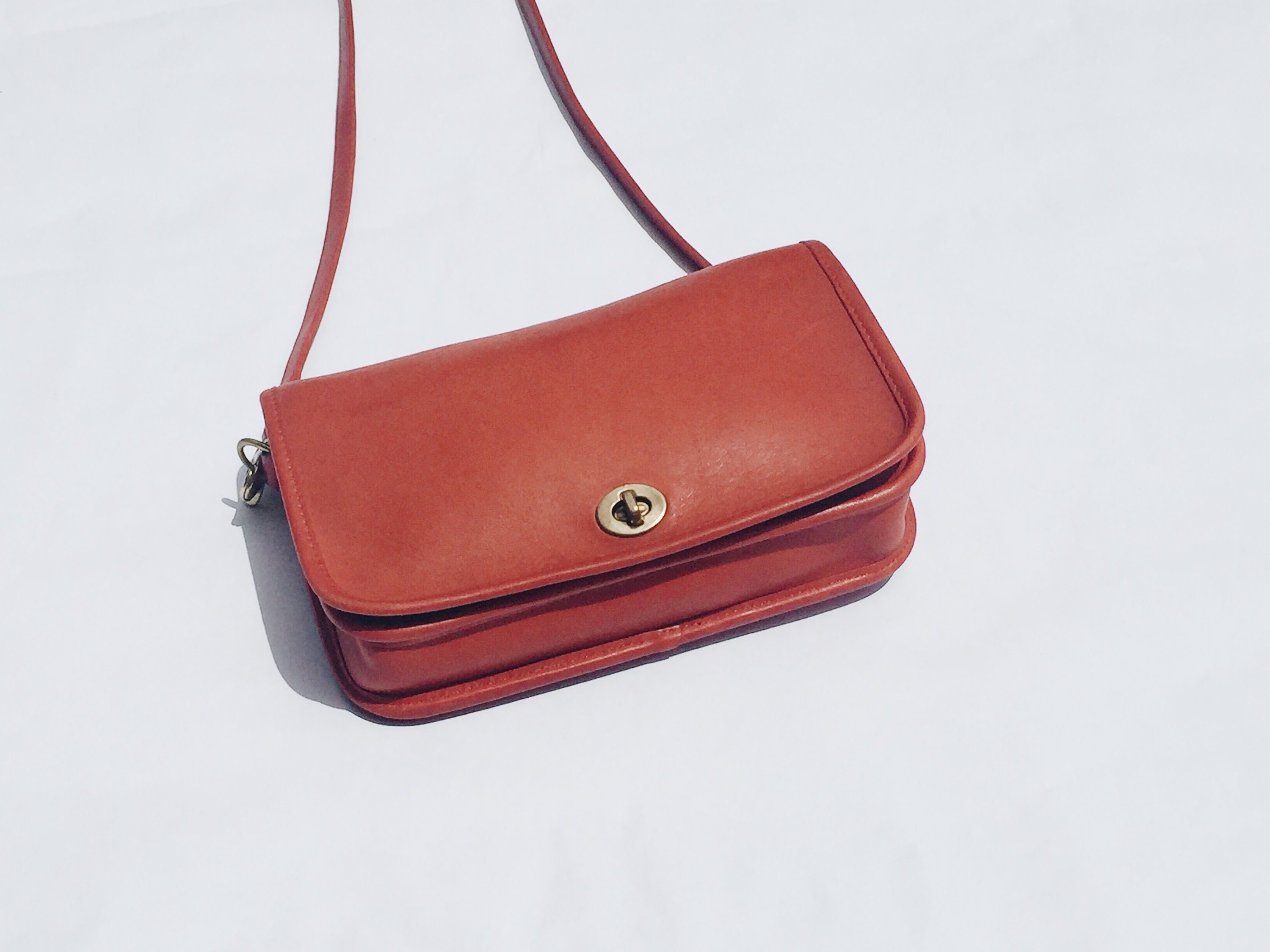 red coach crossbody purse