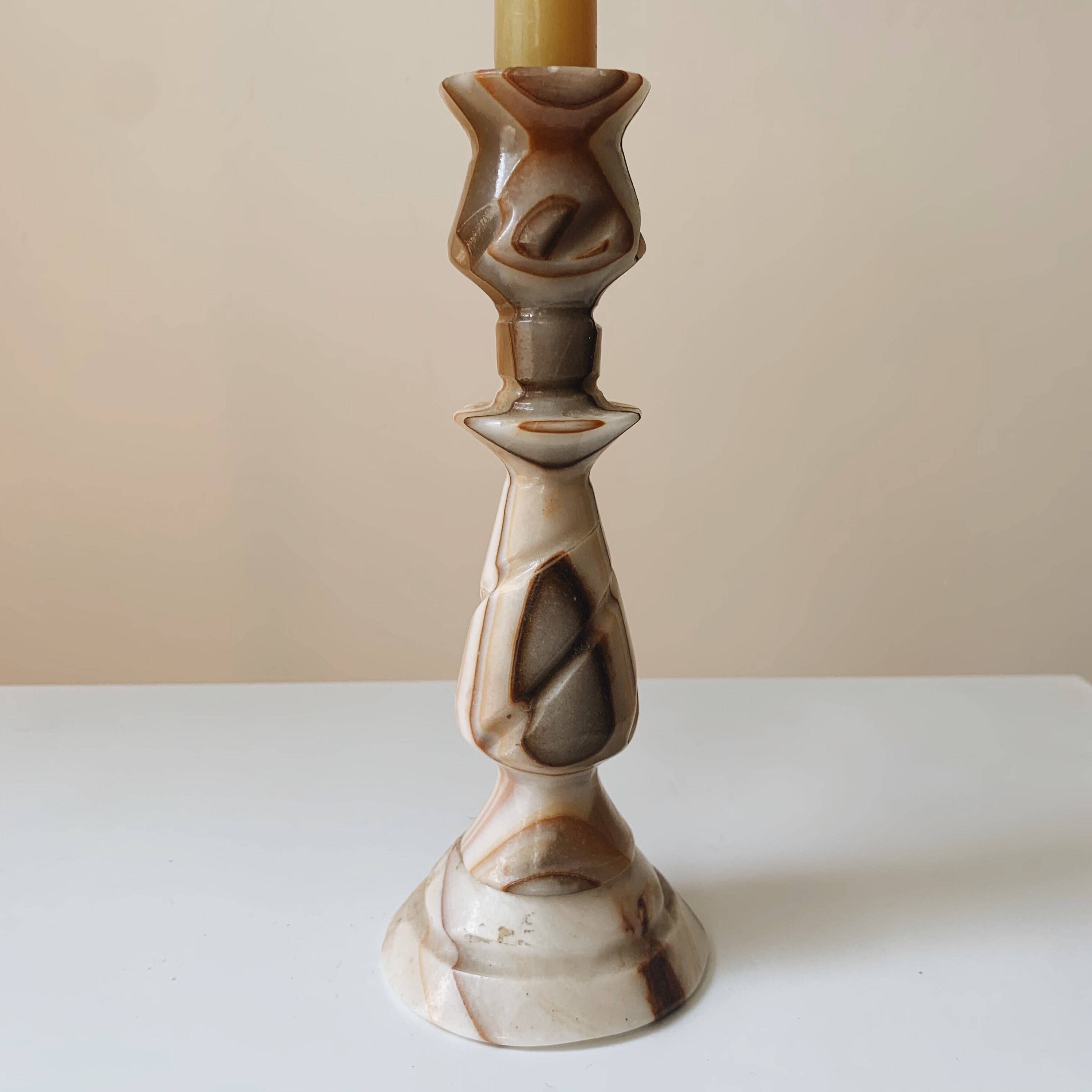 Vintage onyx candle holder