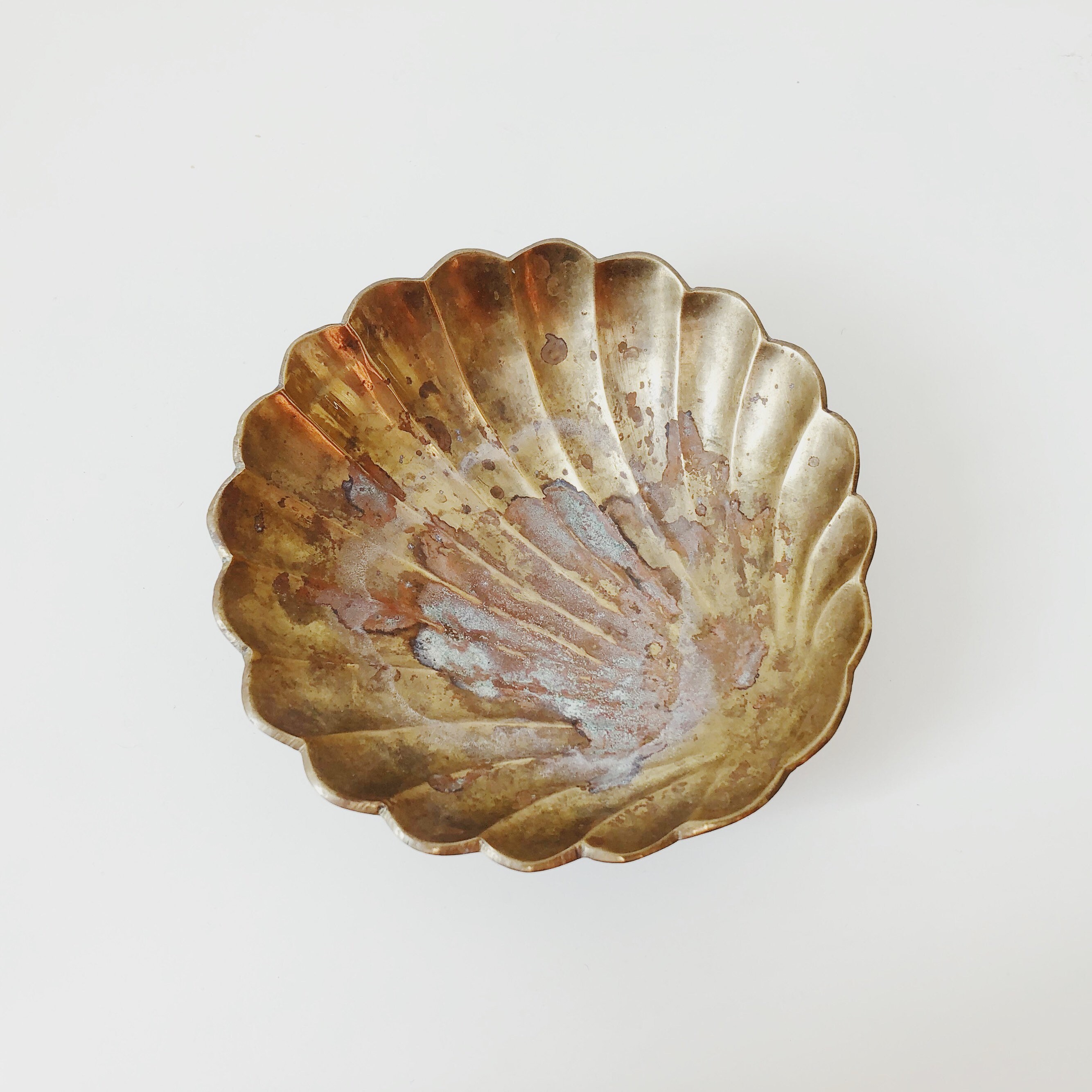 Mid century brass shell dish / catch all